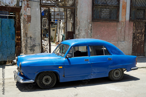 blue old classic car in the streets of havana © chriss73