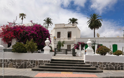 beautiful photographic image of a typical house in Lanzarote. Canary islands spain