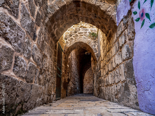 Old streets of ancient Acre, Akko, Israel