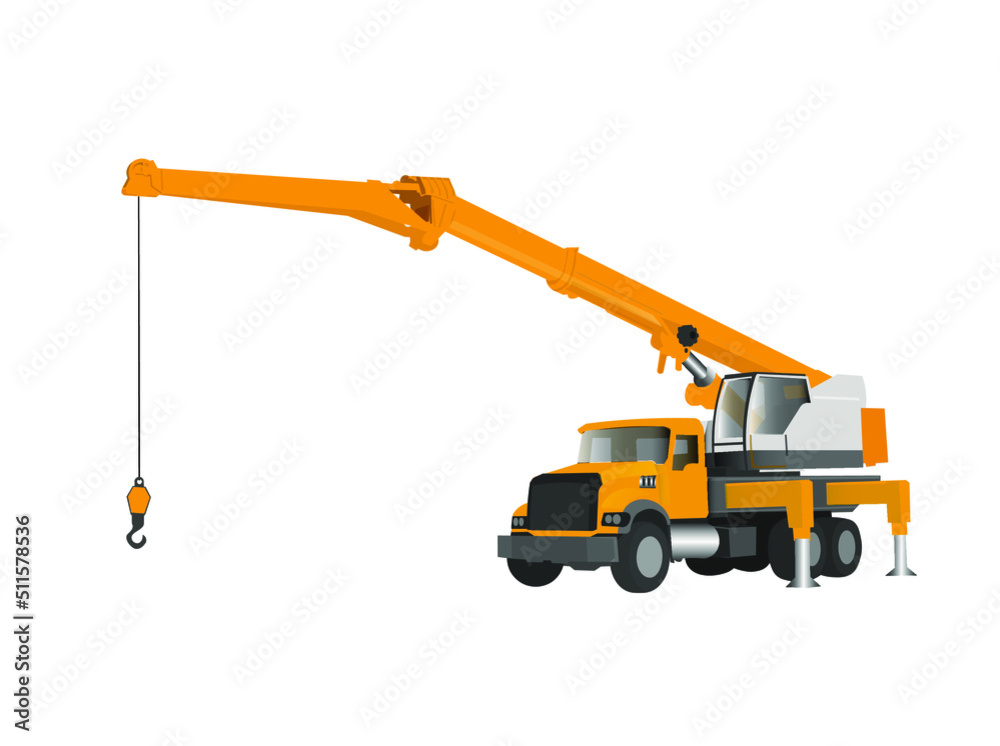 mobile crane high vector