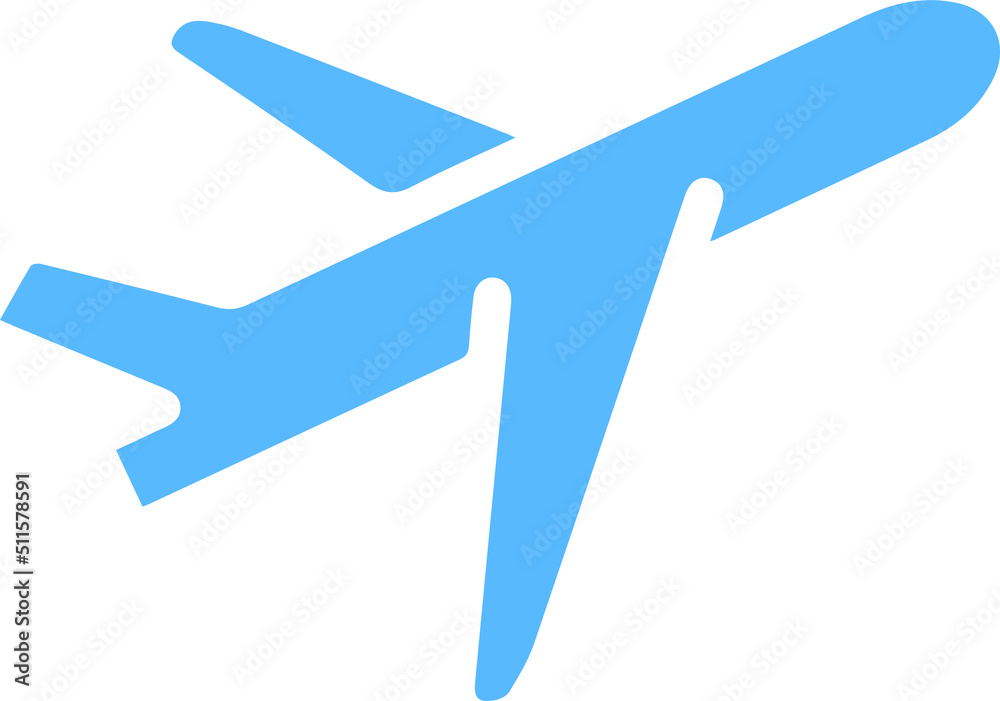 airplane icon. Aircraft flat style.  The plane icon on white background, airplane vector Illustration