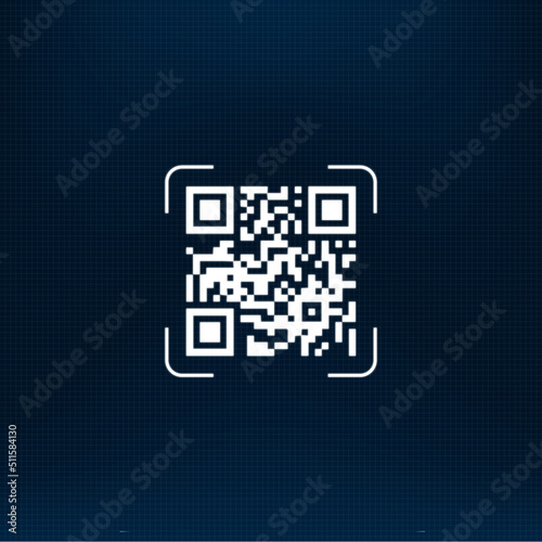QR Code isolated on Blue Background
