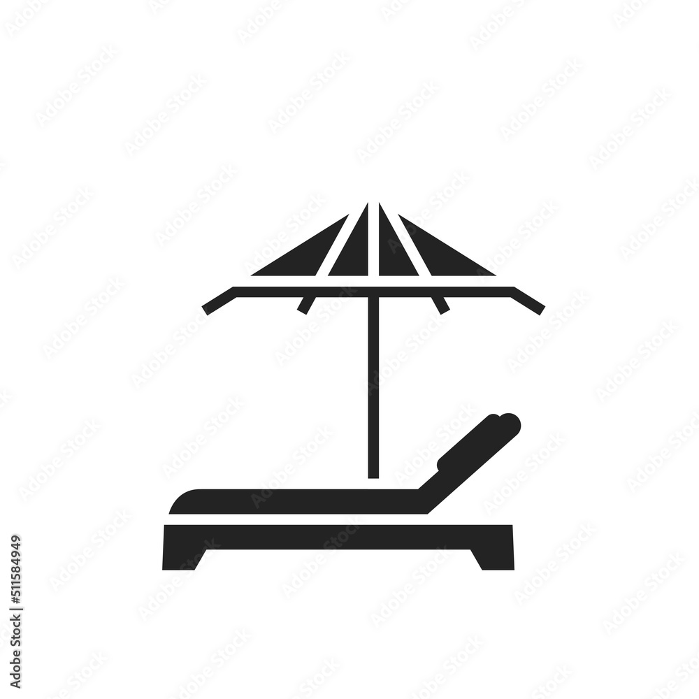 beach icon. sun umbrella and sunbed. sea resort and vacation symbol. vector image for tourism design beach icon. sun umbrella and sunbed. sea resort and vacation symbol. vector image for tourism design