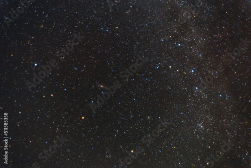 night starry sky with Andromeda nebula, beautiful night sky background