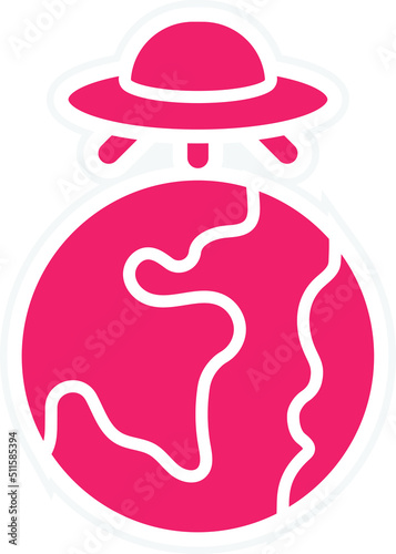 UFO Earth Icon Style