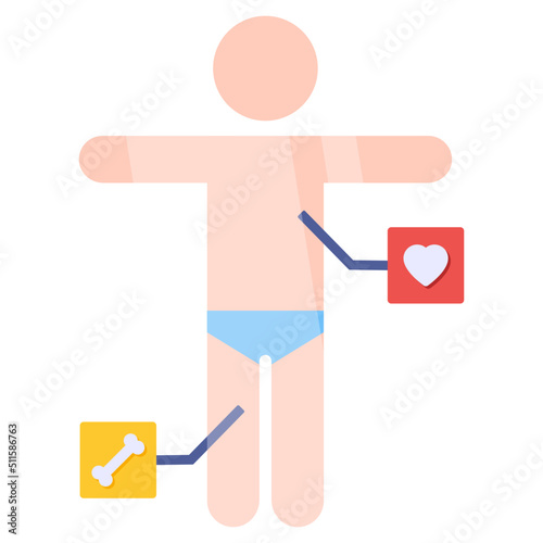 Perfect design icon of artificial organ transplant