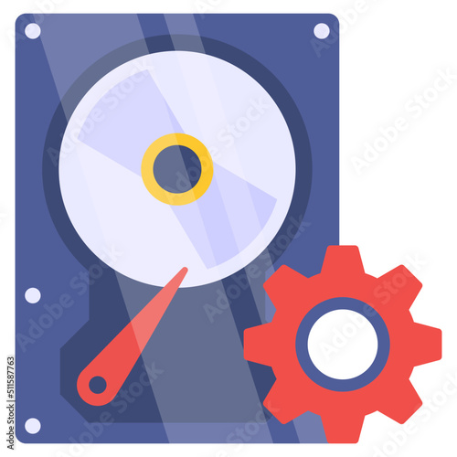 Editable design icon of hard disk management