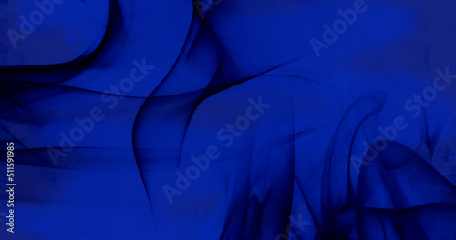 Decorative abstract background of dark abstract silhouettes on a bright neon blue background. Abstract backgrounds and textures. Digital illustration. © Jounn