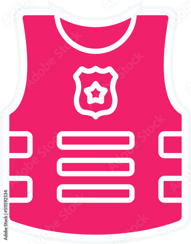Bulletproof Vest Icon Style