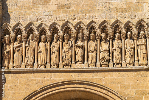 Detail of the facade of the Ciudad Rodrigo cathedral, in Salamanca, Spain.