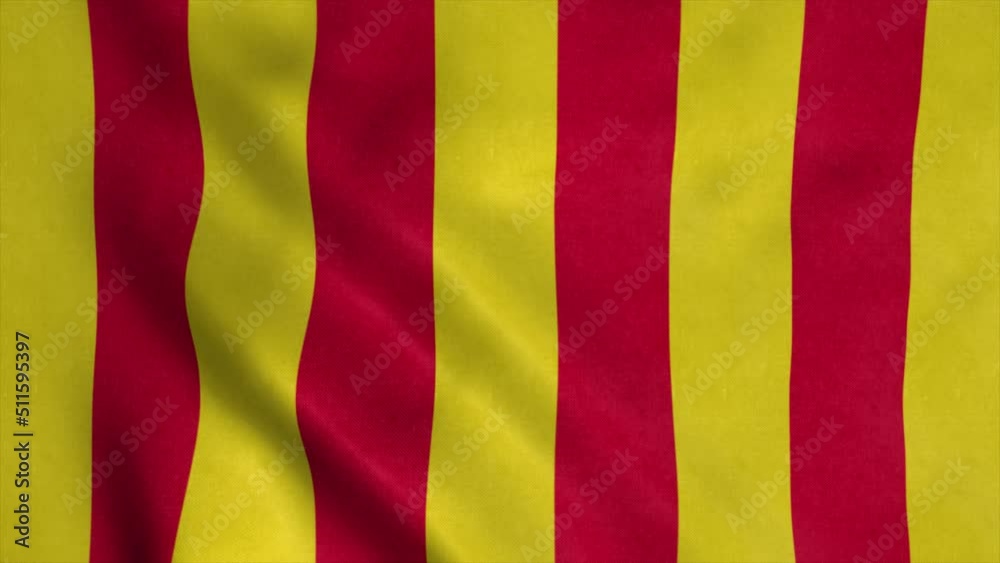 Provence flag, France, waving in the wind, blue sky background Provence flag, France, waving in the wind, blue sky background