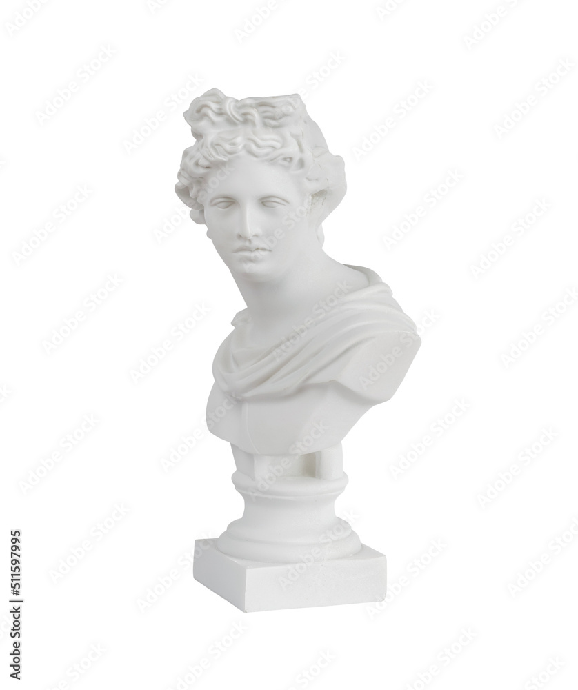 Plaster figure of Apollo isolated on a white background. Minimal concept. Plaster figure of Apollo isolated on a white background. Minimal concept.