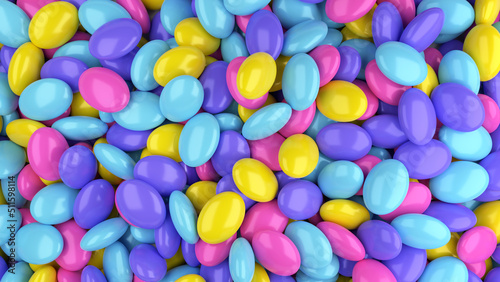 Sweet colorful candies for backgrounds, 3d render © Elena_Bezzubtseva