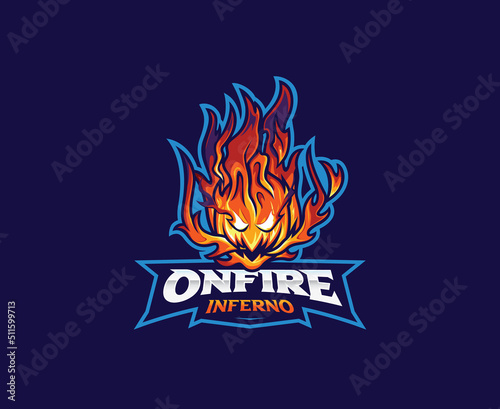 Fireball monster mascot logo design