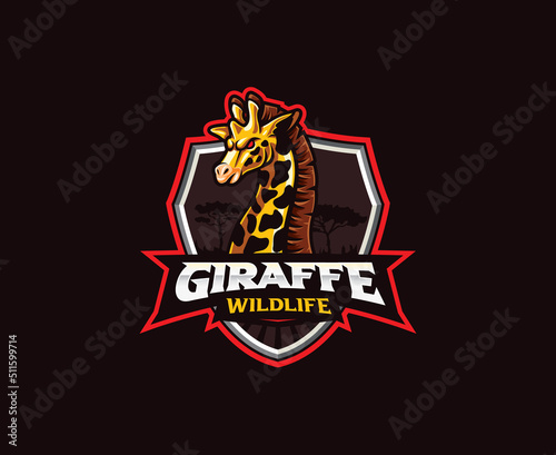 Giraffe mascot logo design