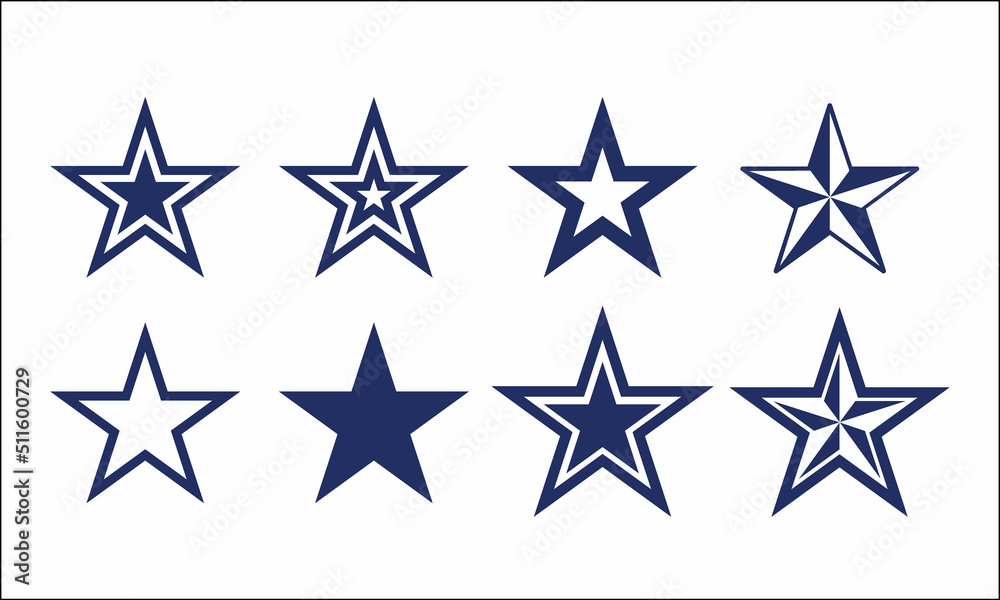 Star. Star icons. Vector symbols star isolated on white background. Design template.