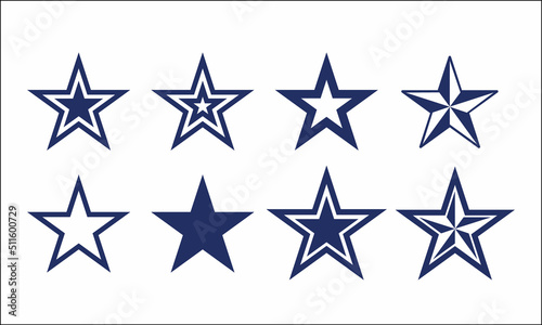 Dallas Star. Star icons. Vector symbols star isolated on white background. Design template. photo