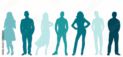people colorful silhouette on white background  isolated