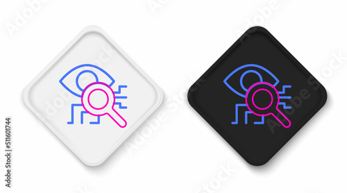 Line Eye scan icon isolated on white background. Retinal scan. Scanning eye. Security check symbol. Cyber eye sign. Colorful outline concept. Vector