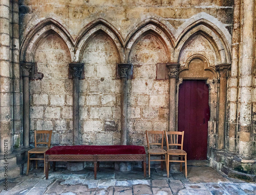 Chairs and Bench In Cathedral