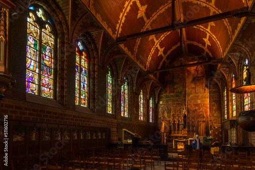 Inside of the Basilica of the Holy Blood, UNESCO World Heritage Site, Bruges, Belgium