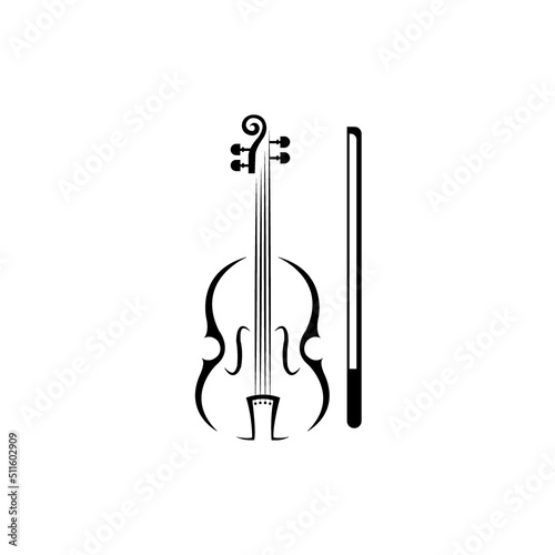 violin icon logo vector design