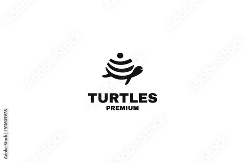 Turtle with wifi internet logo design vector graphic symbol icon illustration creative idea Premium Vector