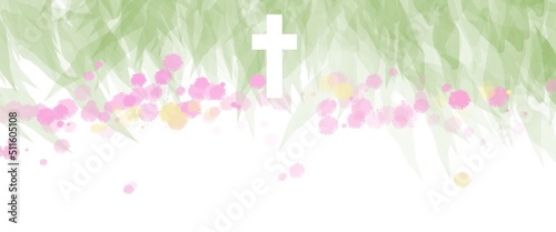 Photographie Watercolor Easter cross clipart