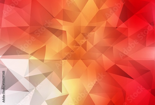 Light Red, Yellow vector polygonal template.
