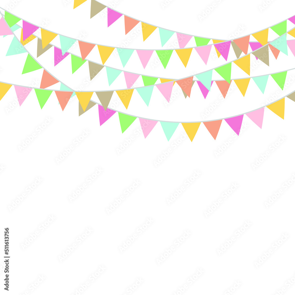 Party Background with Colorful Flags. Celebration Event, Birthday, Carnival flag garlands. Party Background with Colorful Flags. Celebration Event, Birthday, Carnival flag garlands.