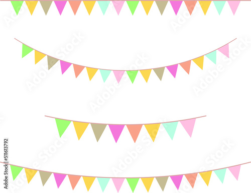 Party colorful flags. Celebration Event, Birthday, Carnival flag garlands.