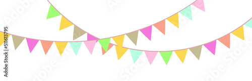 Party colorful flags. Celebration Event, Birthday, Carnival flag garlands.