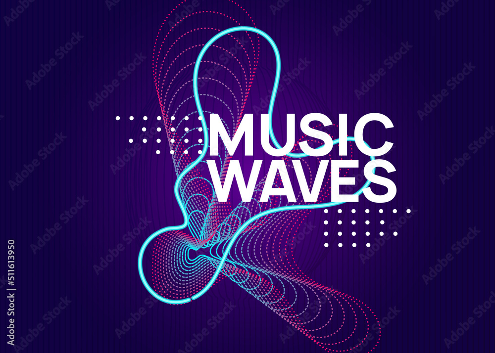 Fototapeta premium Electro event neon flyer. Trance dance music. Electronic sound. Club fest poster. Techno dj party.