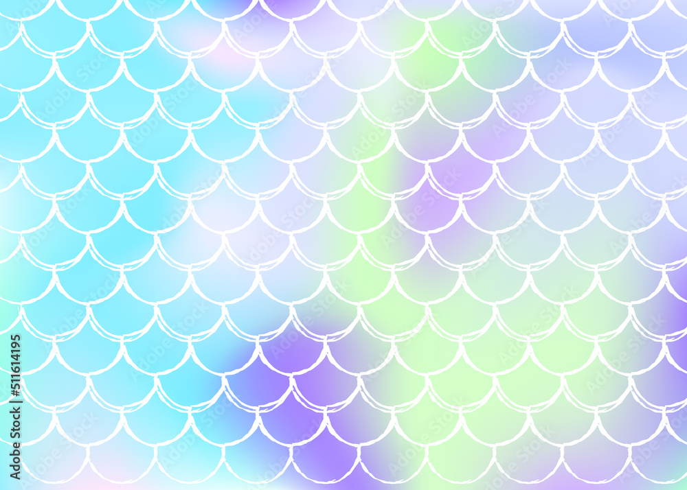 Gradient scale background with holographic mermaid. Gradient scale background with holographic mermaid.
