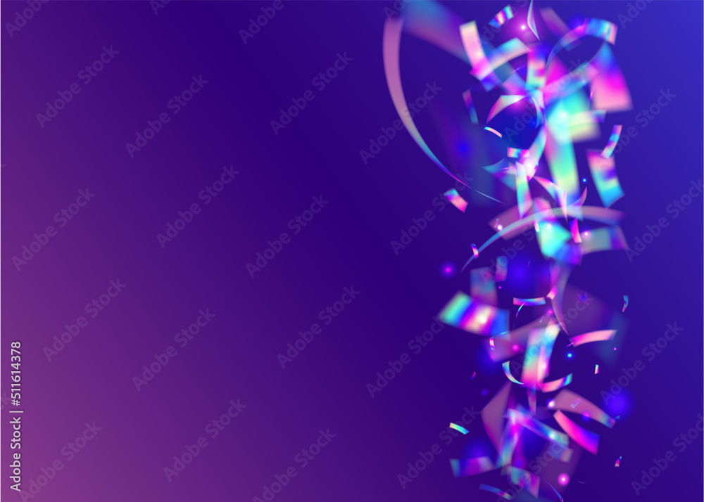 Obraz premium Neon Texture. Metal Colorful Template. Rainbow Glare. Falling Effect. Pink Retro Confetti. Blur Burst. Glamour Foil. Fiesta Art. Blue Neon Texture