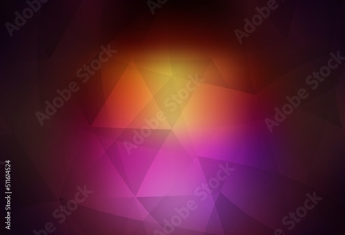 Dark Pink, Yellow vector gradient triangles texture.