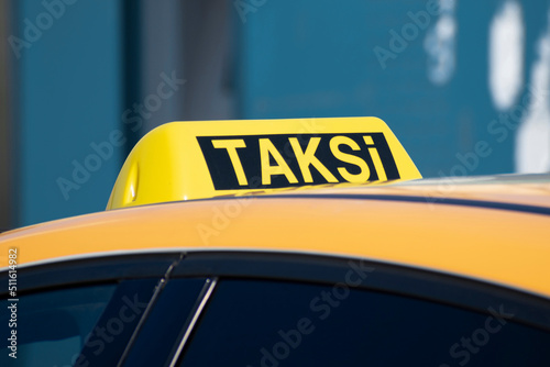 commercial taxi sign in turkey