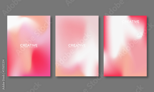 Summer season blurred backgrounds set with abstract soft color gradient patterns. Summertime collection for brochures, posters, banners, flyers and cards. Vector illustration.