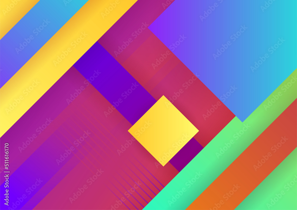 Modern memphis geometric red green purple colorful abstract design background