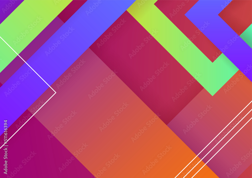 Abstract colorful orange green blue geometric background