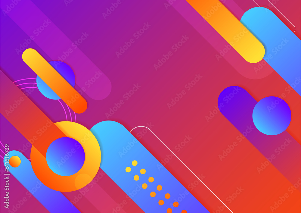 Obraz premium Modern 3d blue orange red green abstract background with geometric shapes. Background with abstract graphic elements for presentation background design.