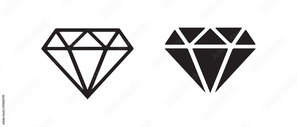 Diamonds in a flat style