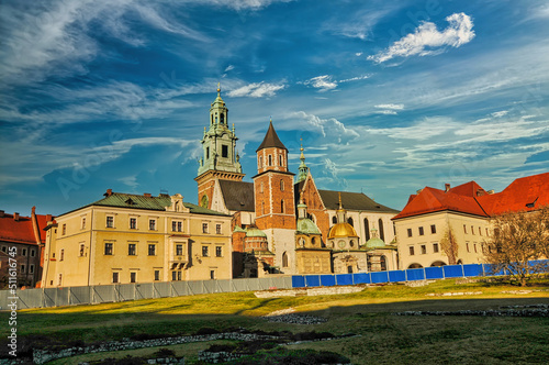 Wawel castle in Krakow of Poland photo