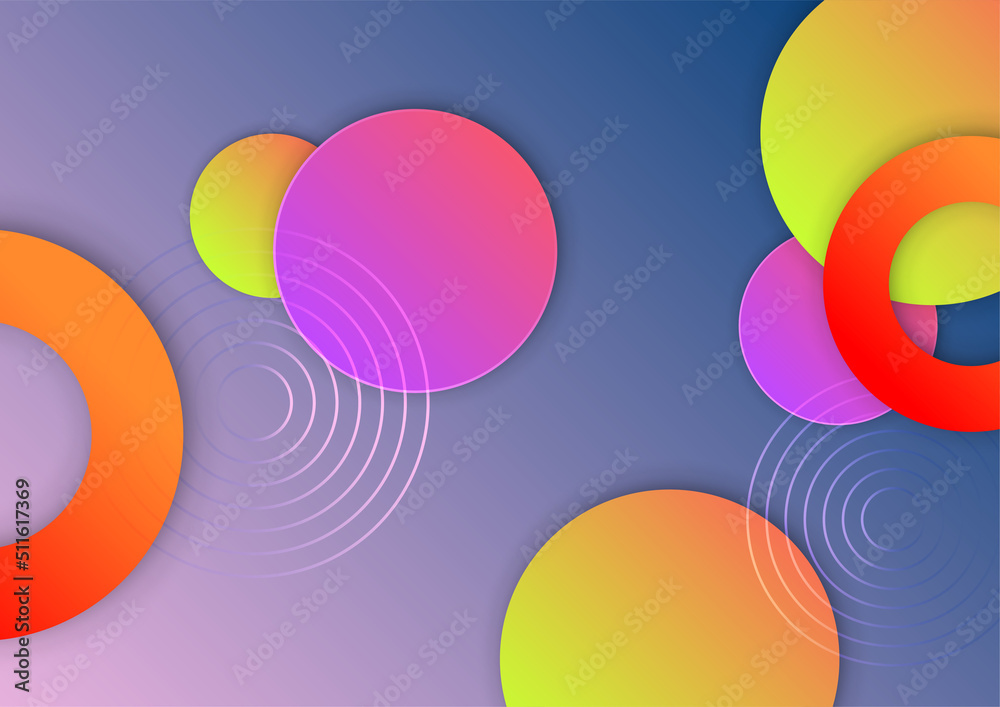 Obraz premium Colorful vivid vibrant gradient abstract background with geometric shapes
