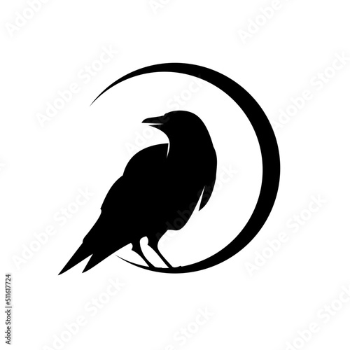 Crow logo. Isolated Crow on white background. Vector illustration