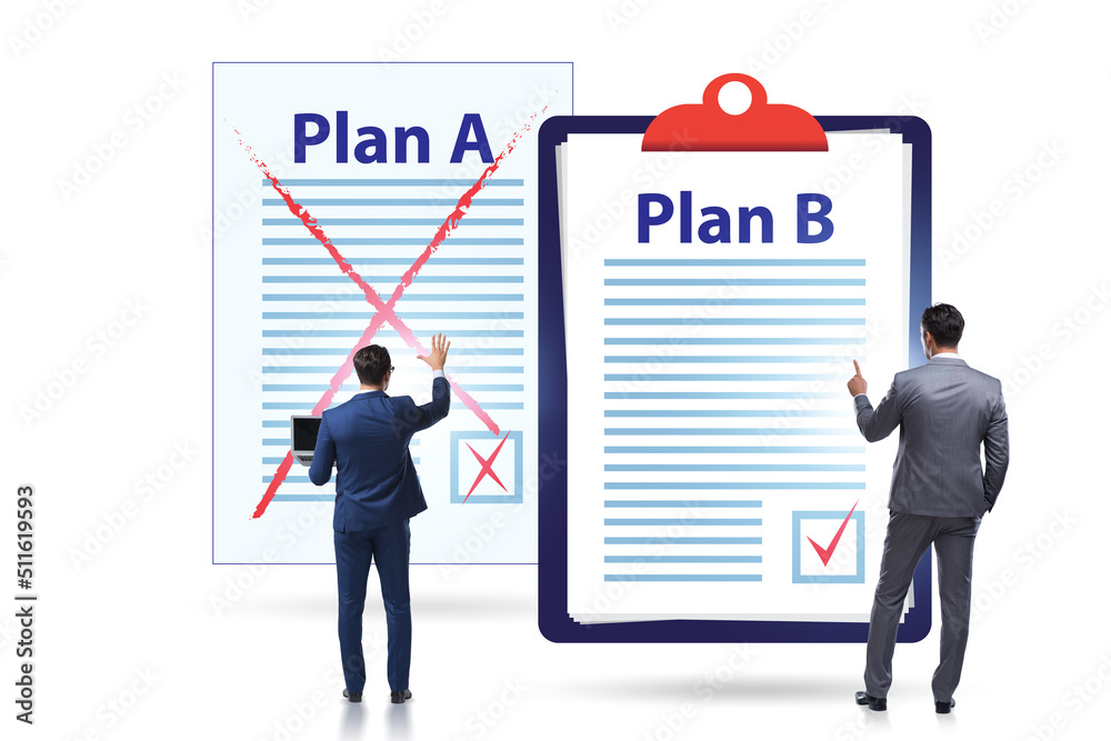 Concept of choosing between Plan A or Plan B Concept of choosing between Plan A or Plan B