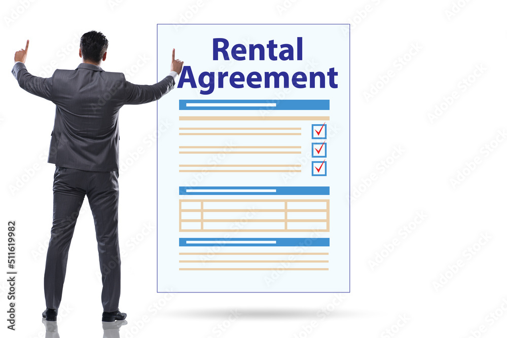 Rental agreement concept with businessman Rental agreement concept with businessman