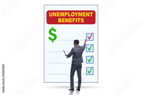 Concept with unemployment benefit form application