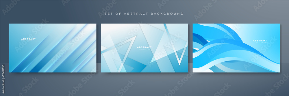 Set of light blue and white abstract background Set of light blue and white abstract background