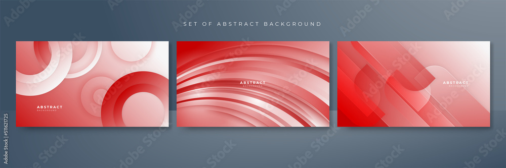 Fototapeta premium Set of red abstract background
